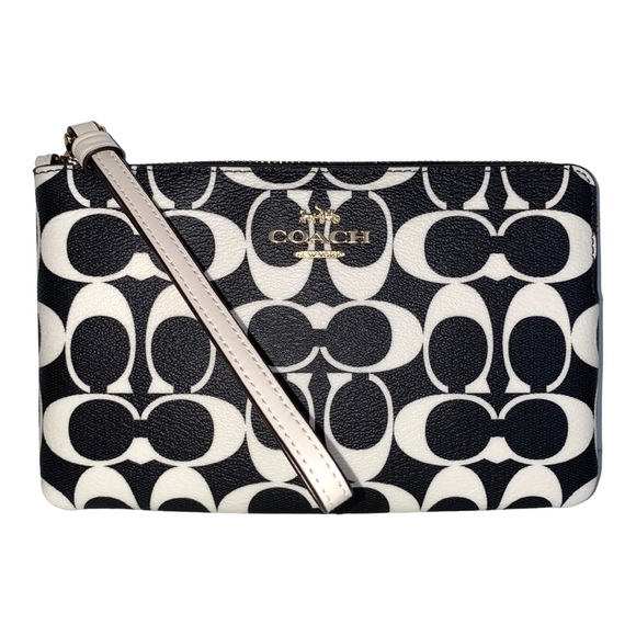 Coach Handbags - Coach Large Zip Signature Wristlet